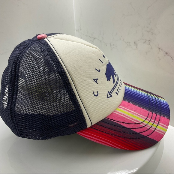 Billabong Cali-Love Multi Colored Striped Foam Snap Back Hat - Picture 4 of 7